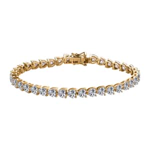 Moissanite 18.00 ctw Heart Tennis Bracelet in Vermeil Yellow Gold Over Sterling Silver (8.00 In)