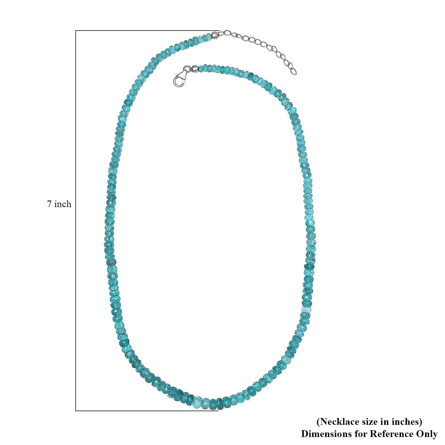 Madagascar Paraiba Apatite Beaded Necklace 20-22 Inches in Rhodium Over Sterling Silver 150.00 ctw
