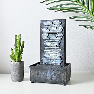 Closeout Dark Gray Polyresin Brick Wall Fountain