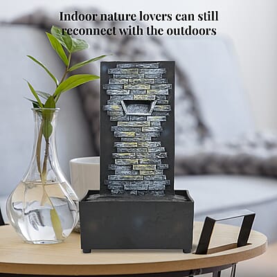 Closeout Dark Gray Polyresin Brick Wall Fountain