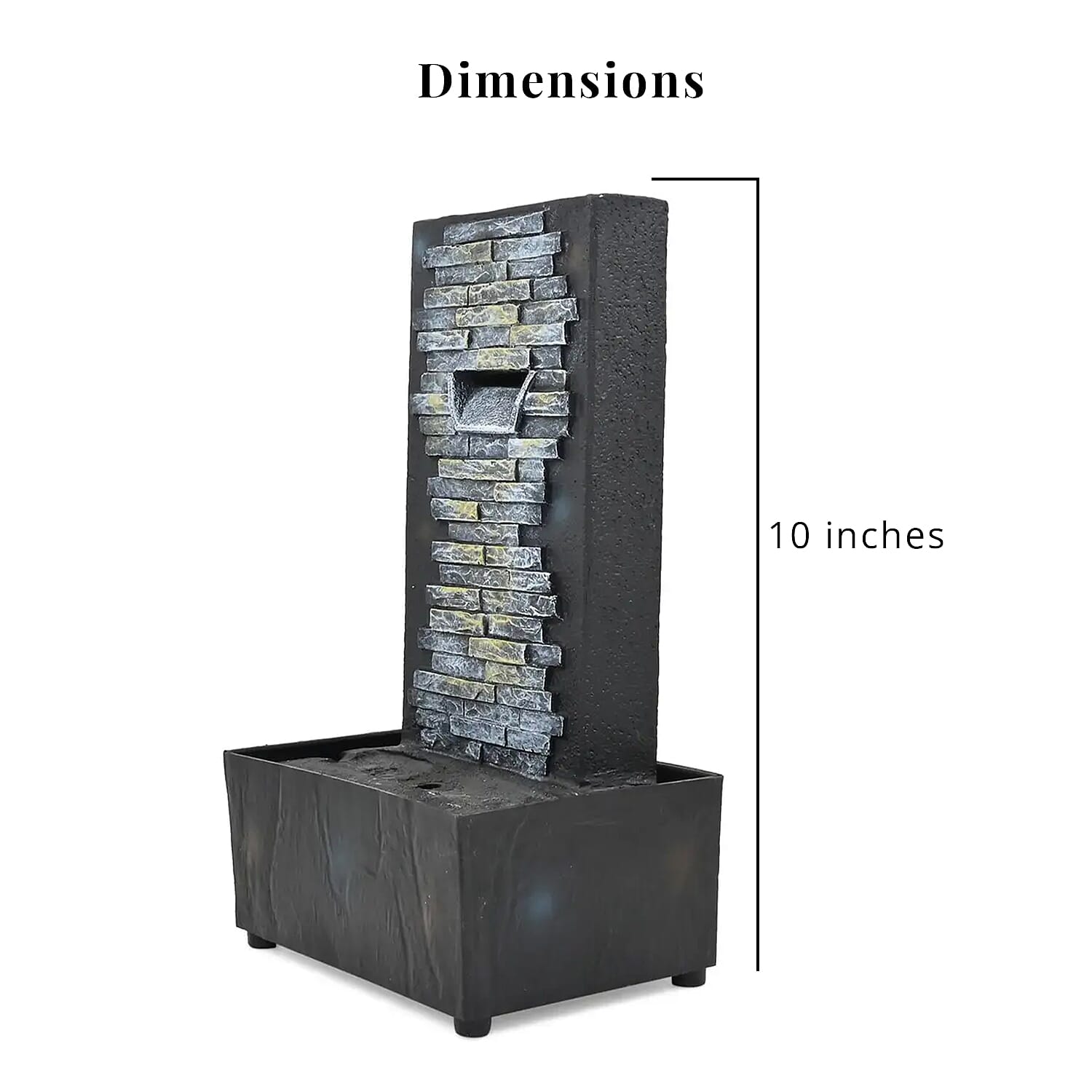 Closeout Dark Gray Polyresin Brick Wall Fountain