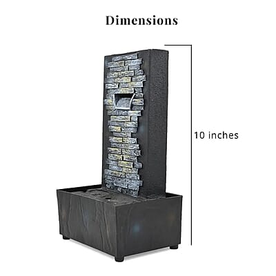 Closeout Dark Gray Polyresin Brick Wall Fountain