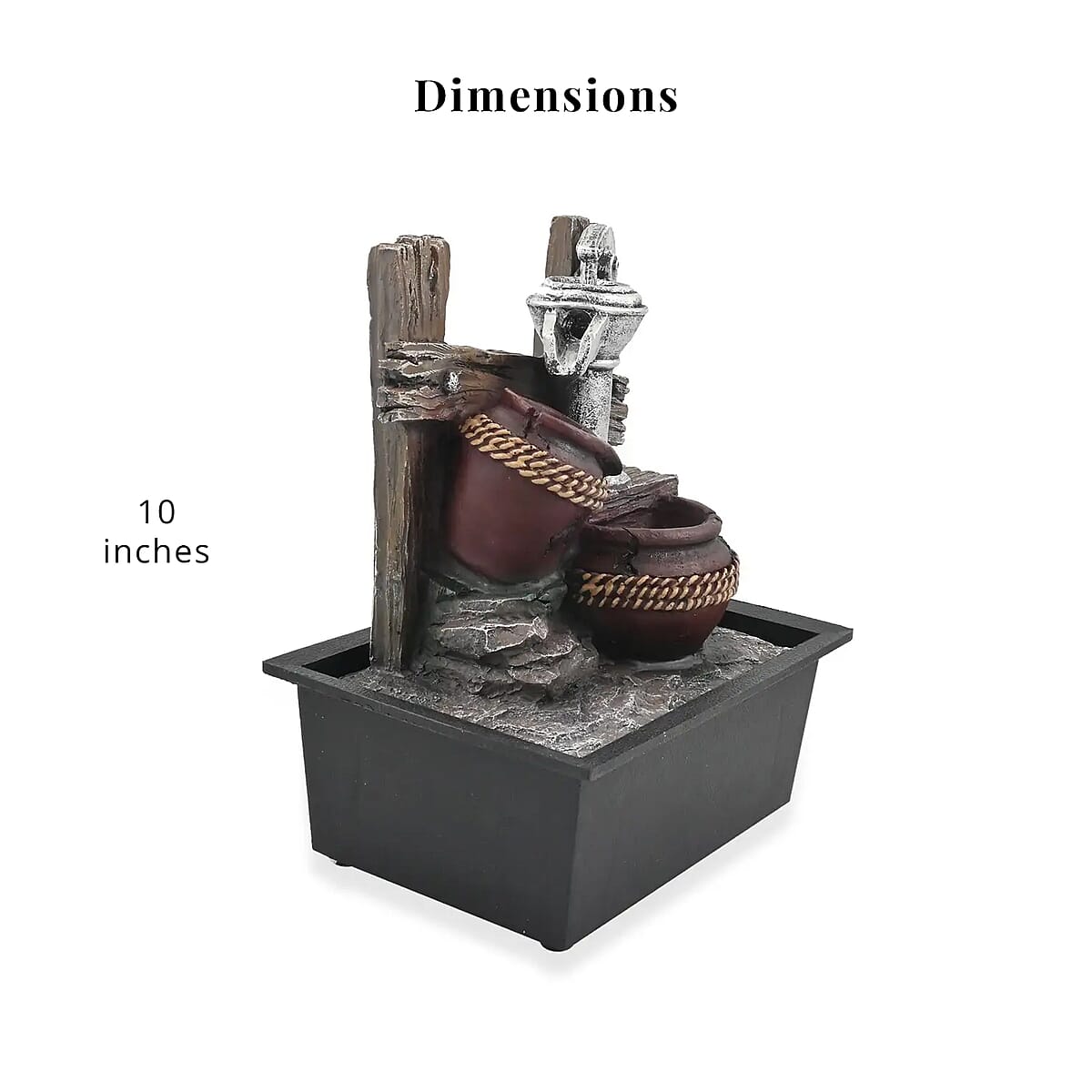 Closeout Gray and Brown Polyresin Water Pump Fountain image number 6