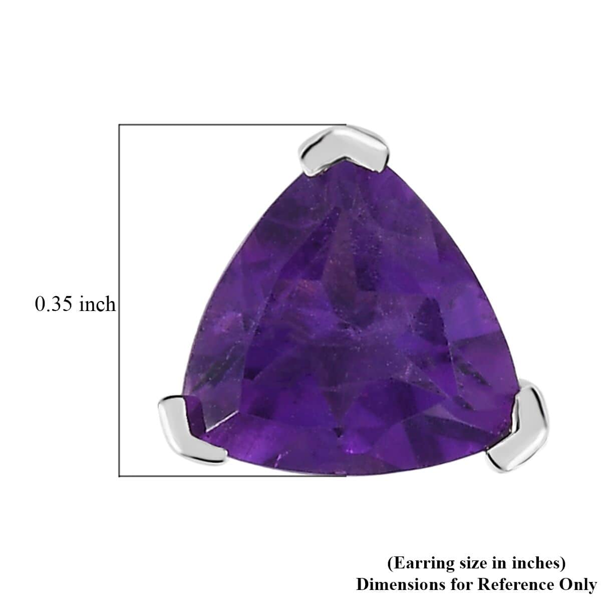 African Amethyst Solitaire Stud Earrings in Platinum Over Sterling Silver 2.90 ctw image number 4