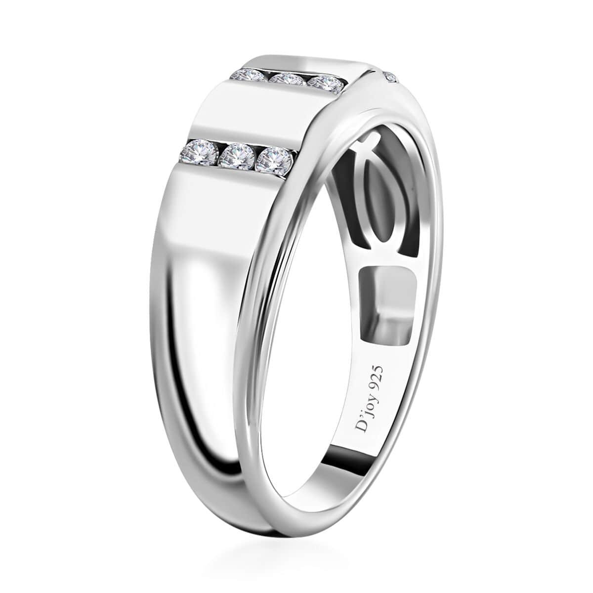 Moissanite Men's Ring in Platinum Over Sterling Silver (Size 13.0) 0.25 ctw image number 3