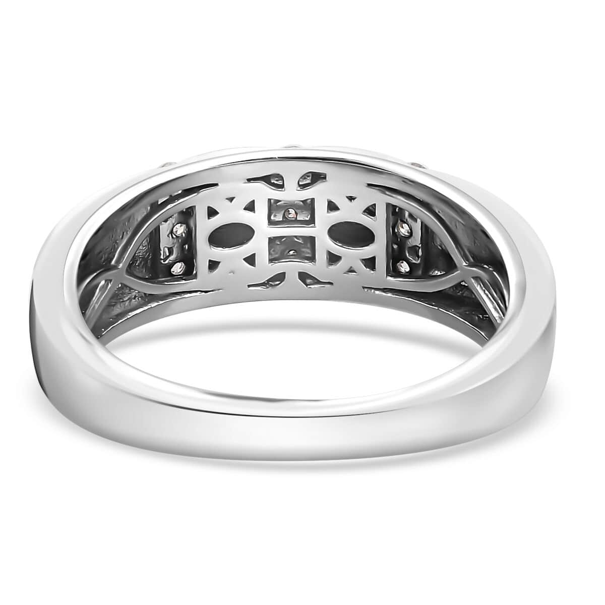 Moissanite Men's Ring in Platinum Over Sterling Silver (Size 13.0) 0.25 ctw image number 4