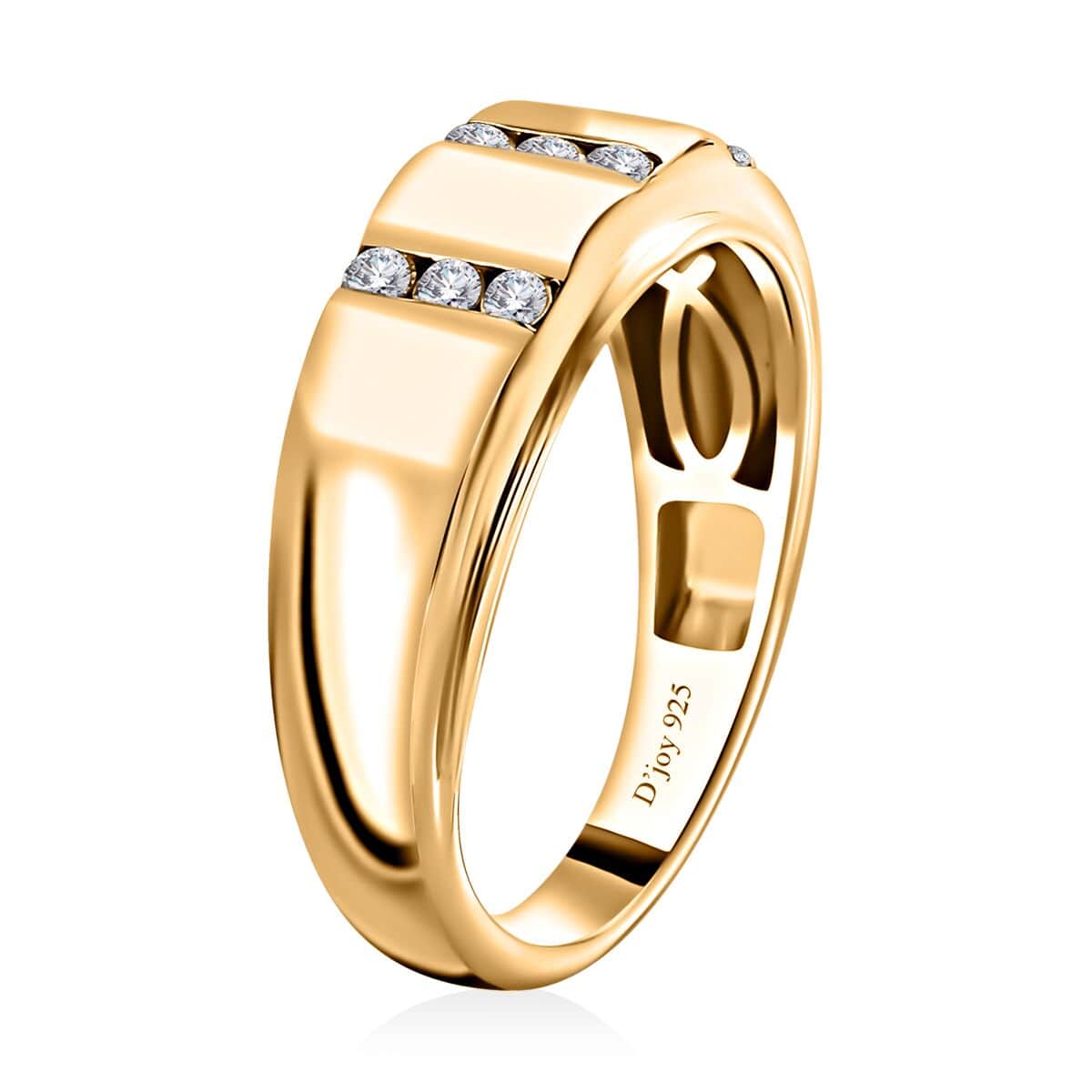 Moissanite Men's Ring in Vermeil Yellow Gold Over Sterling Silver (Size 13.0) 0.25 ctw image number 3