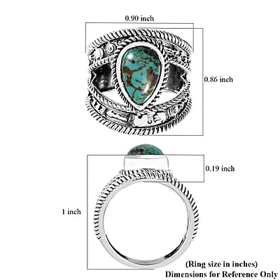 D'Joy Artisan Crafted Sierra Nevada Turquoise Solitaire Ring in Sterling Silver (Size 10.0) 2.90 ctw
