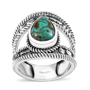 Artisan Crafted Sierra Nevada Turquoise Solitaire Ring in Sterling Silver (Size 7.0) 2.90 ctw