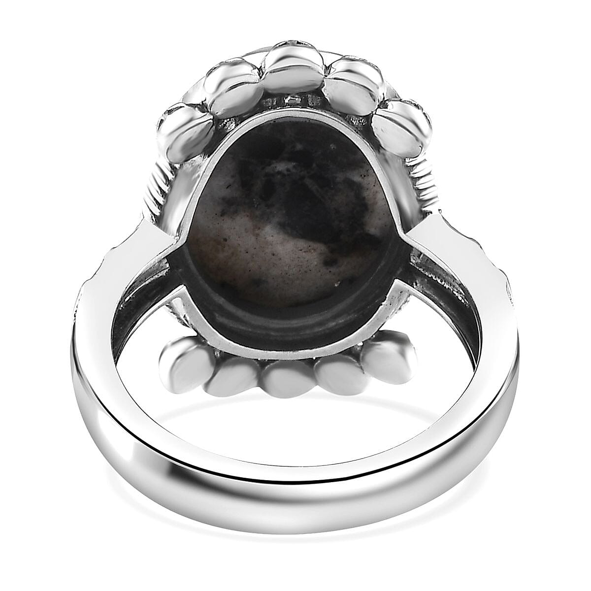 Artisan Crafted White Buffalo Solitaire Ring in Sterling Silver (Size 10.0) 9.50 ctw