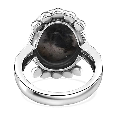 Artisan Crafted White Buffalo Solitaire Ring in Sterling Silver (Size 10.0) 9.50 ctw