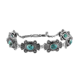 Artisan Crafted Sierra Nevada Turquoise 7.90 ctw Toggle Clasp Bracelet in Sterling Silver (6.50-8.0In)