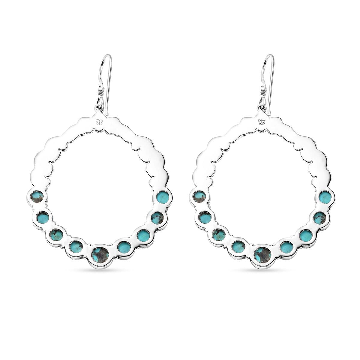 Artisan Crafted Sierra Nevada Turquoise Dangle Earrings in Sterling Silver 11.40 ctw image number 4