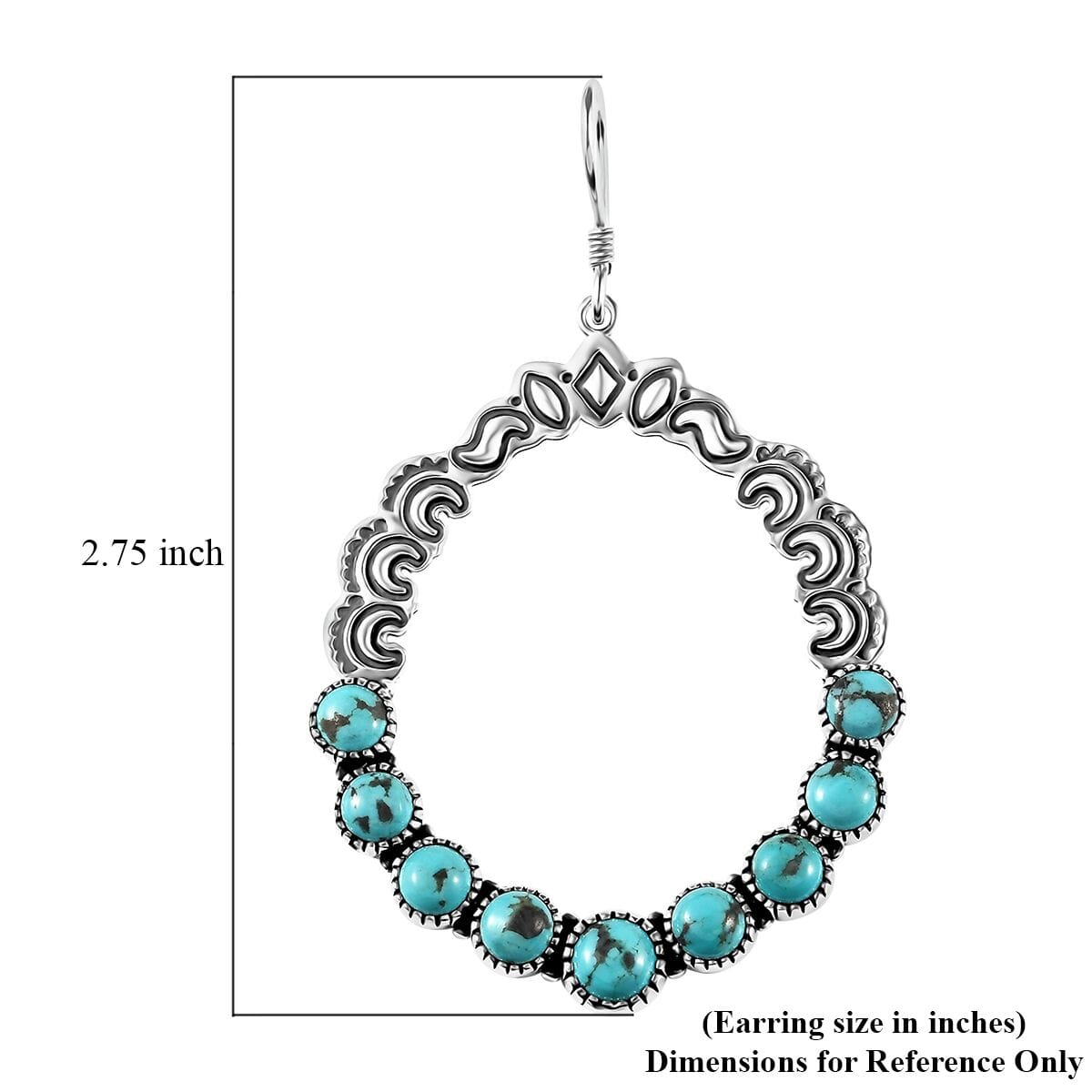Artisan Crafted Sierra Nevada Turquoise Dangle Earrings in Sterling Silver 11.40 ctw image number 5