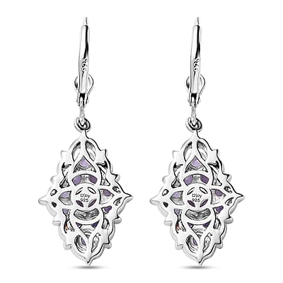 Tanzanite Lever Back Earrings in Vermeil Yellow Gold and Platinum Over Sterling Silver 2.90 ctw