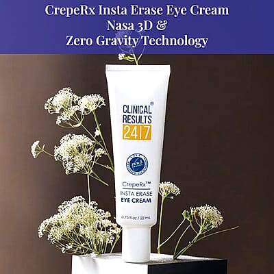 Clinical Results CrepeRx Insta Erase Eye Cream For Fine Lines And Wrinkles Reduction, Lightweight Eye Cream For All Skin Types 0.75 oz