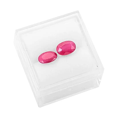 AAAA Mozambique Ruby Set of 2 (Ovl 7x5 mm) 2.00 ctw