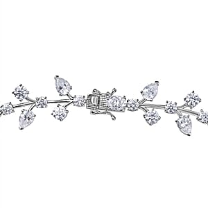 Dark Green Moissanite and White Moissanite 142.50 ctw Necklace 18 Inches in Platinum Over Sterling Silver