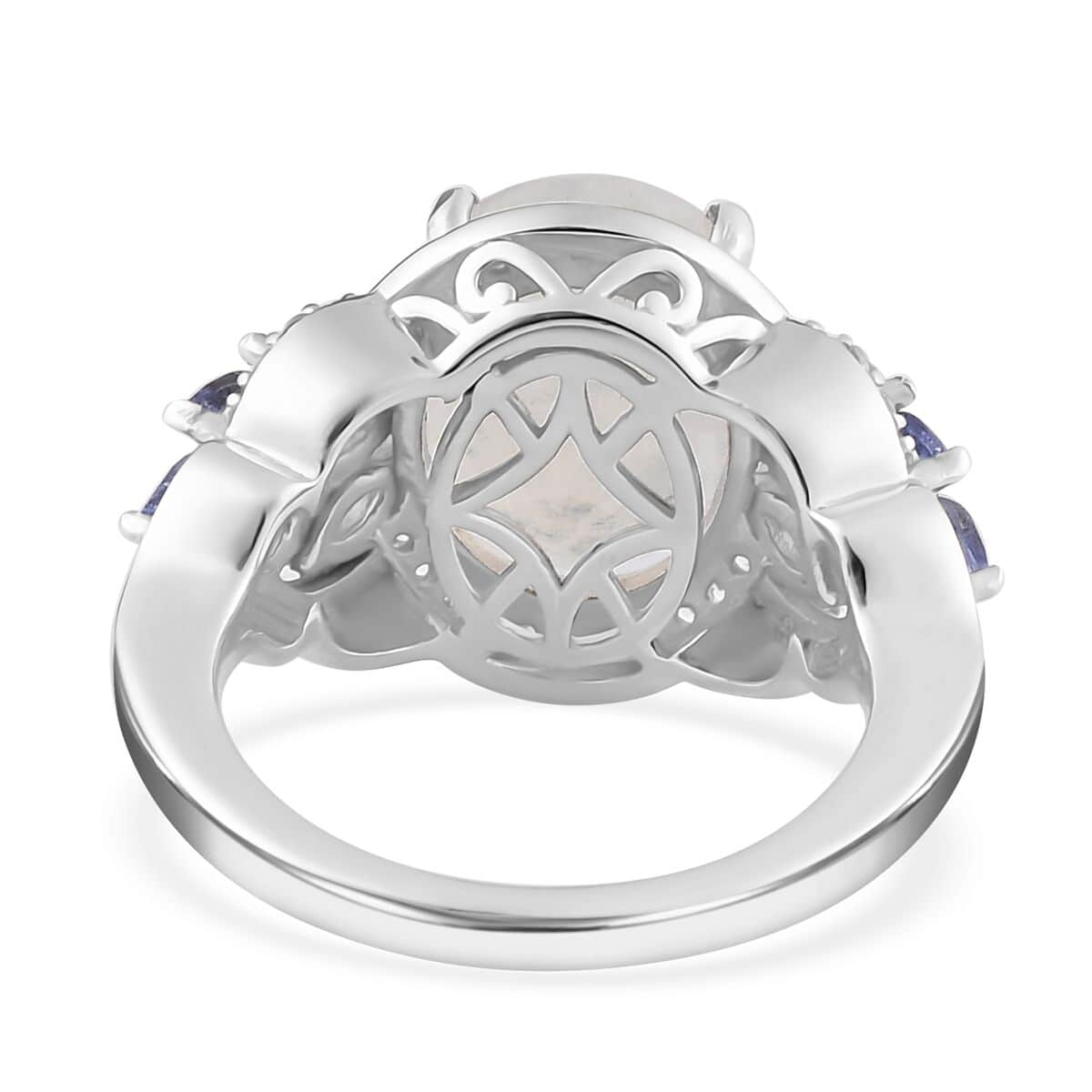 Premium Moon Glow Moonstone and Multi Gemstone 6.25 ctw Ring in Platinum Over Sterling Silver (Size 9.0) image number 5