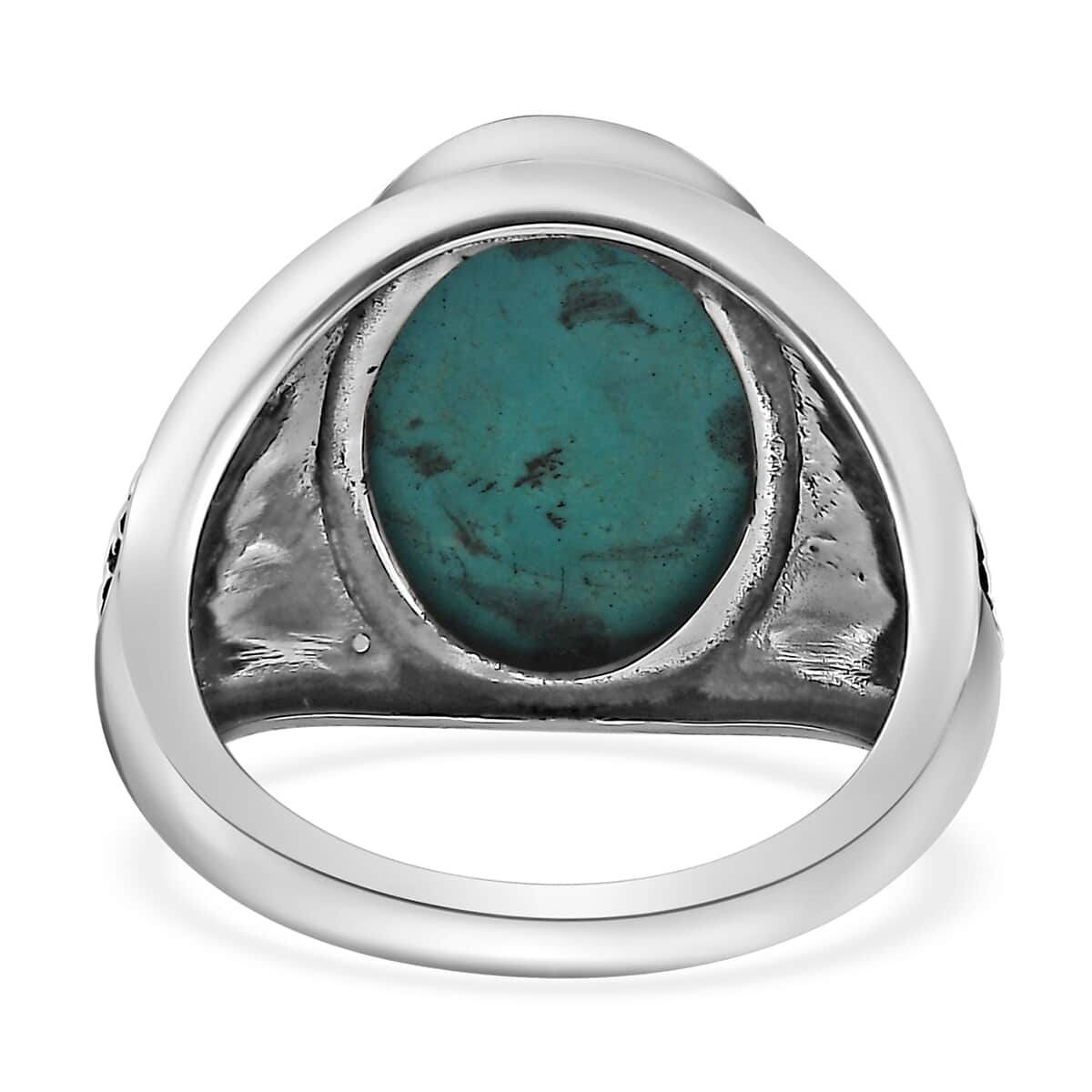 Artisan Crafted Sierra Nevada Turquoise kokopelli Men's Ring in Sterling Silver (Size 10.0) 10.70 ctw image number 4