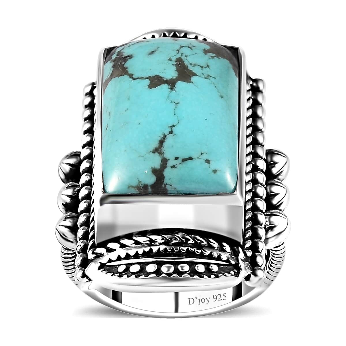 Artisan Crafted Sierra Nevada Turquoise Solitaire Ring in Sterling Silver (Size 7.0) 13.85 ctw image number 0