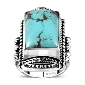 Artisan Crafted Sierra Nevada Turquoise Solitaire Ring in Sterling Silver (Size 7.0) 13.85 ctw