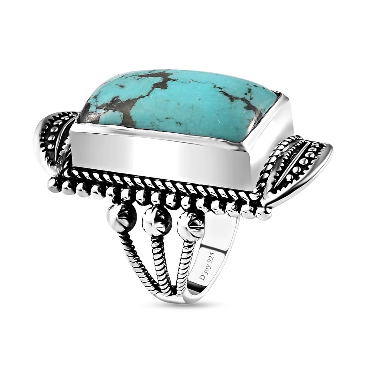 Artisan Crafted Sierra Nevada Turquoise Solitaire Ring in Sterling Silver (Size 7.0) 13.85 ctw image number 3