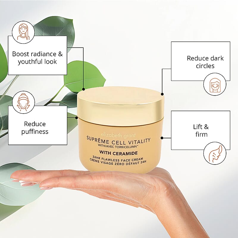 Elizabeth Grant Supreme Cell Vitality 24HR Flawless Face Cream with Ceramide 6.7 oz