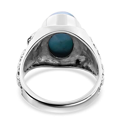 Bali Legacy Larimar Octopus Ring in Sterling Silver (Size 10.0) 8.25 ctw