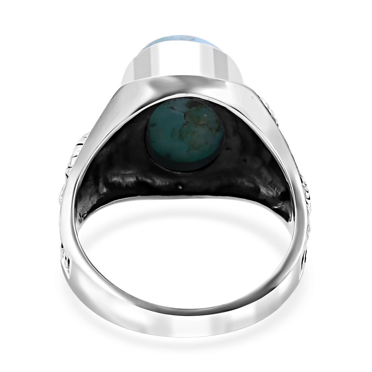 Bali Legacy Larimar Turtle Ring in Sterling Silver (Size 5.0) 8.25 ctw image number 4