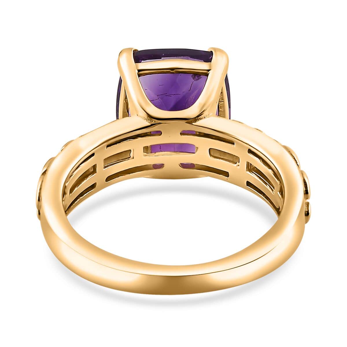 Moroccan Amethyst Solitaire Ring in Vermeil Yellow Gold Over Sterling Silver (Size 10.0) 4.10 ctw image number 4