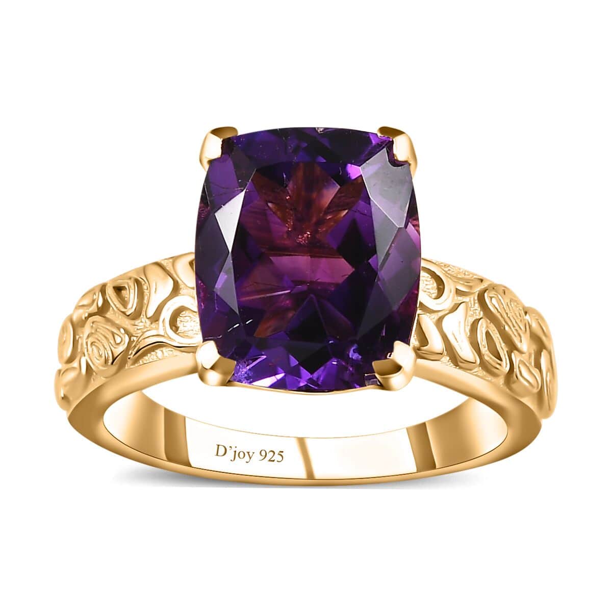 Moroccan Amethyst Solitaire Ring in Vermeil Yellow Gold Over Sterling Silver (Size 7.0) 4.10 ctw image number 0