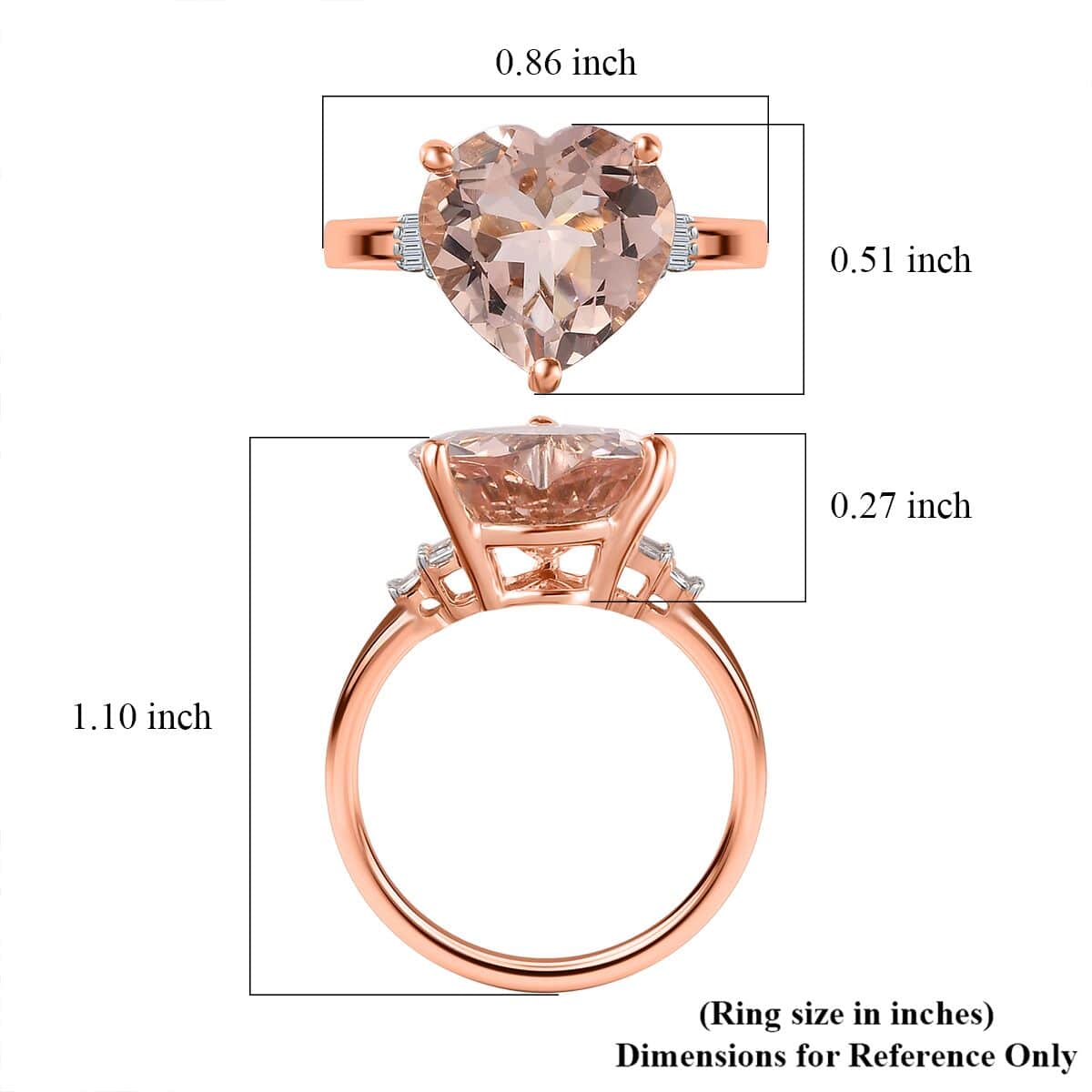 Luxoro 14K Rose Gold AAA Marropino Morganite and G-H I1 Diamond Ring (Size 10.0) 4.65 ctw image number 5