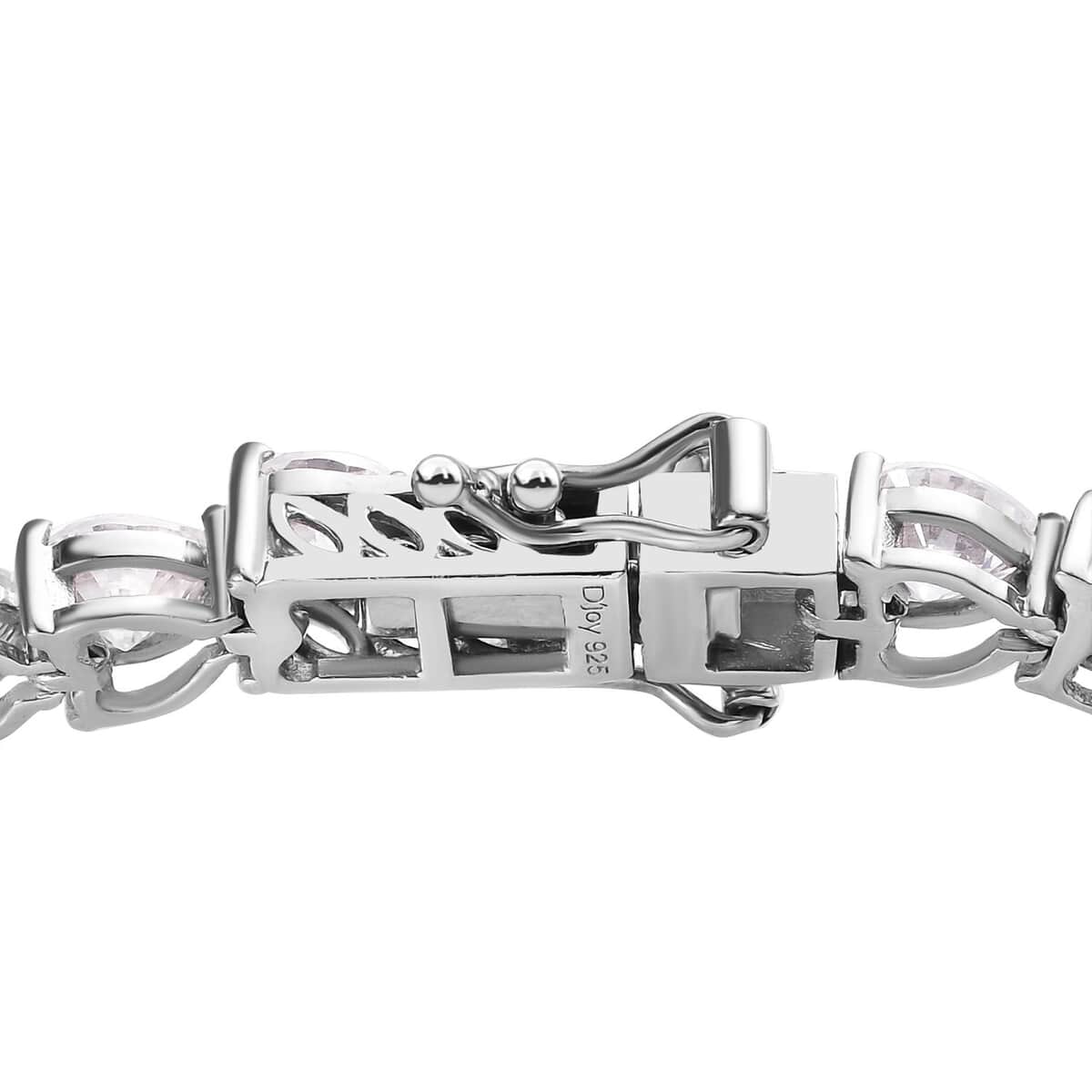 Moissanite 16.00 ctw Heart Tennis Bracelet in Platinum Over Sterling Silve (7.25 In) image number 3