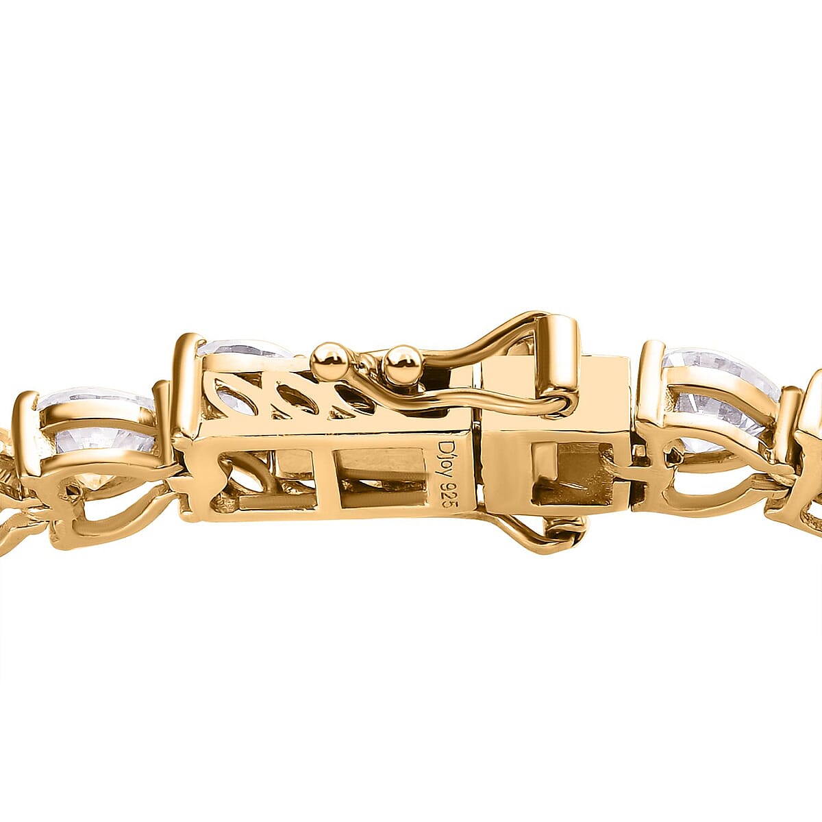 Moissanite 16.00 ctw Heart Tennis Bracelet in Vermeil Yellow Gold Over Sterling Silve (7.25 In) image number 3