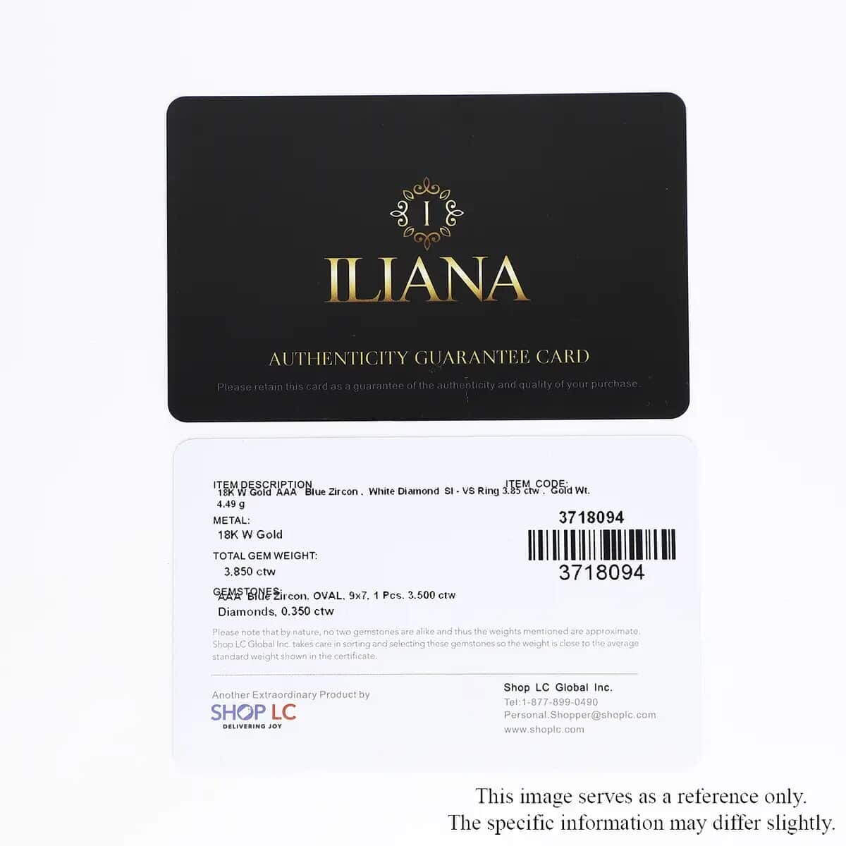 Iliana AAA Blue Zircon and G-H SI Diamond 3.85 ctw Double Halo Ring in 18K White Gold (Size 8.5) 4.45 Grams image number 5