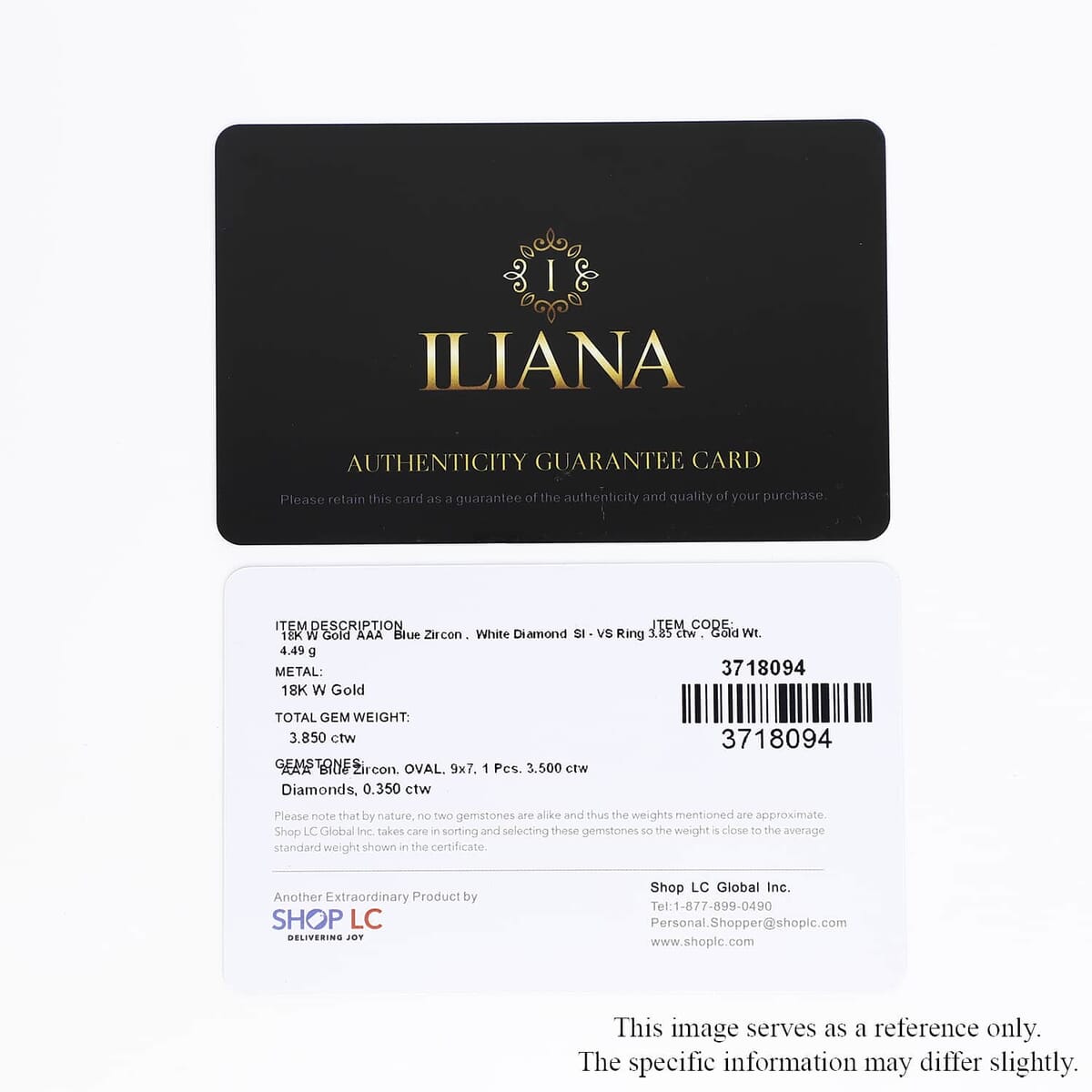 Iliana AAA Blue Zircon and G-H SI Diamond 3.85 ctw Double Halo Ring in 18K White Gold (Size 8.5) 4.45 Grams image number 7