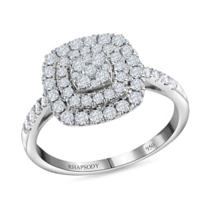 IGI Certified Rhapsody 950 Platinum Diamond E-F VS Cluster Ring (Size 9.5) 8.10 Grams 1.00 ctw