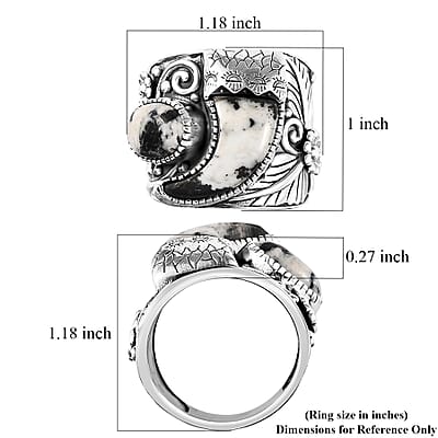 Artisan Crafted White Buffalo 10.65 ctw Bear Claw Men's Ring in Sterling Silver (Size 10.0)