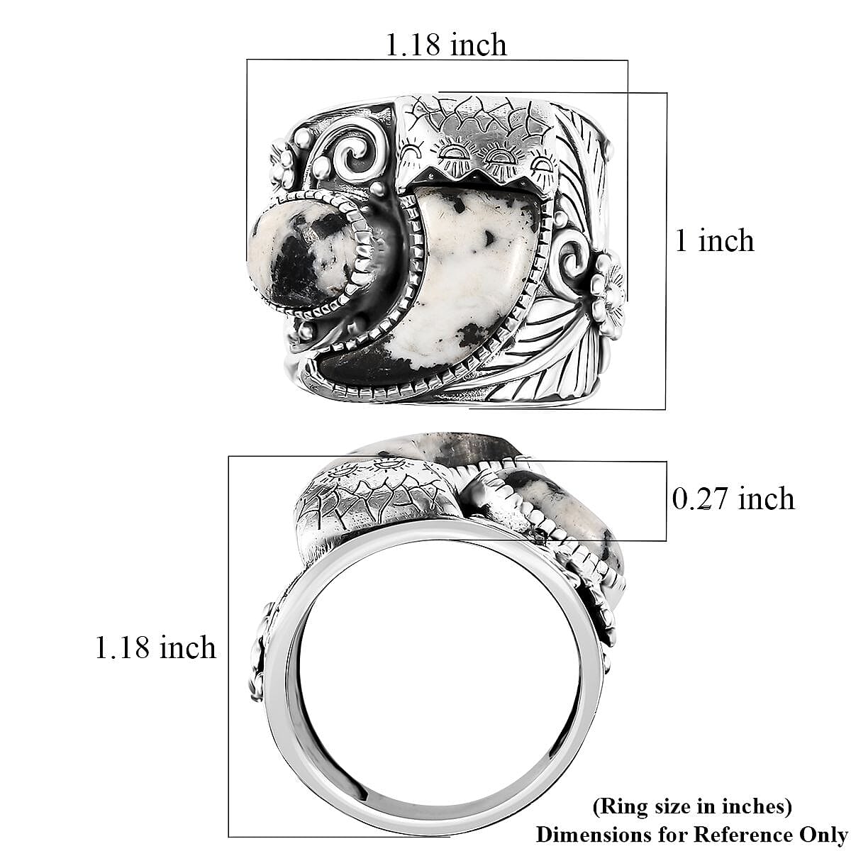 Artisan Crafted White Buffalo 10.65 ctw Bear Claw Men's Ring in Sterling Silver (Size 11.0) image number 5