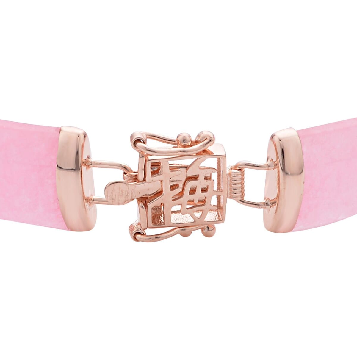 Pink Jade (D) Station Bracelet in 14K Rose Gold Over Sterling Silver (7.25 In) 42.00 ctw image number 2
