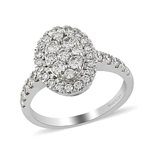 Rhapsody IGI Certified 950 Platinum E-F VS Diamond Ring (Size 6.5) 8.10 Grams 1.00 ctw