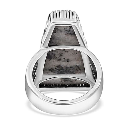 Artisan Crafted White Buffalo Ring in Sterling Silver (Size 10.0) 21.15 ctw