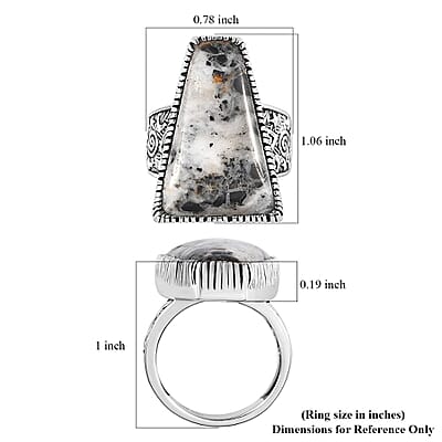 Artisan Crafted White Buffalo Ring in Sterling Silver (Size 10.0) 21.15 ctw