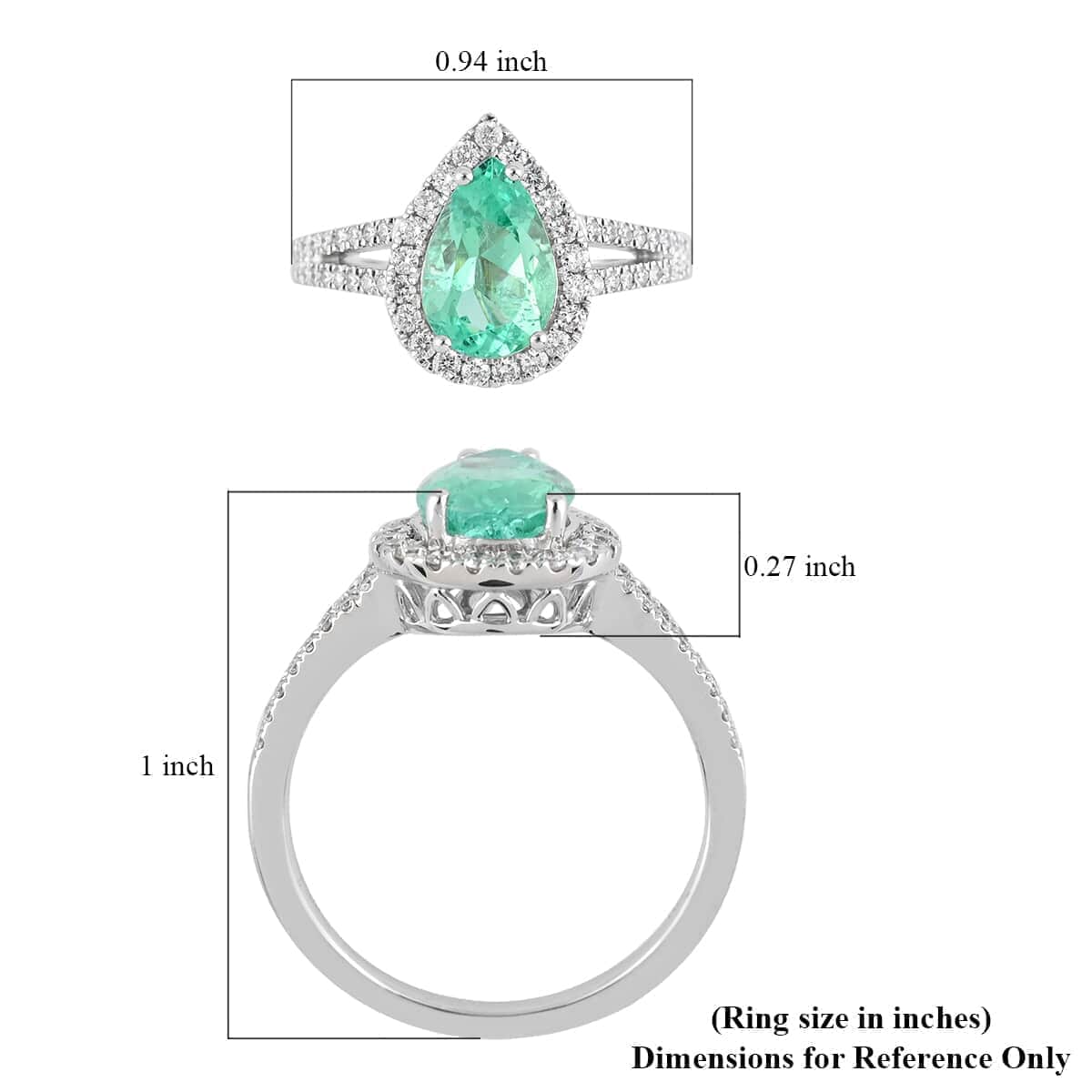 Rhapsody 950 Platinum AAAA Boyaca Colombian Emerald and E-F VS Diamond Split Shank Ring (Size 8.5) 6 Grams 2.00 ctw image number 4