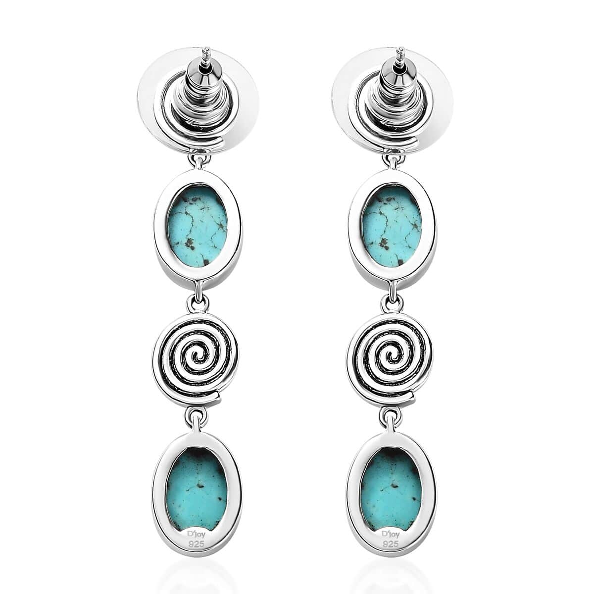 Artisan Crafted Sierra Nevada Turquoise Dangle Earrings in Sterling Silver 8.35 ctw image number 4