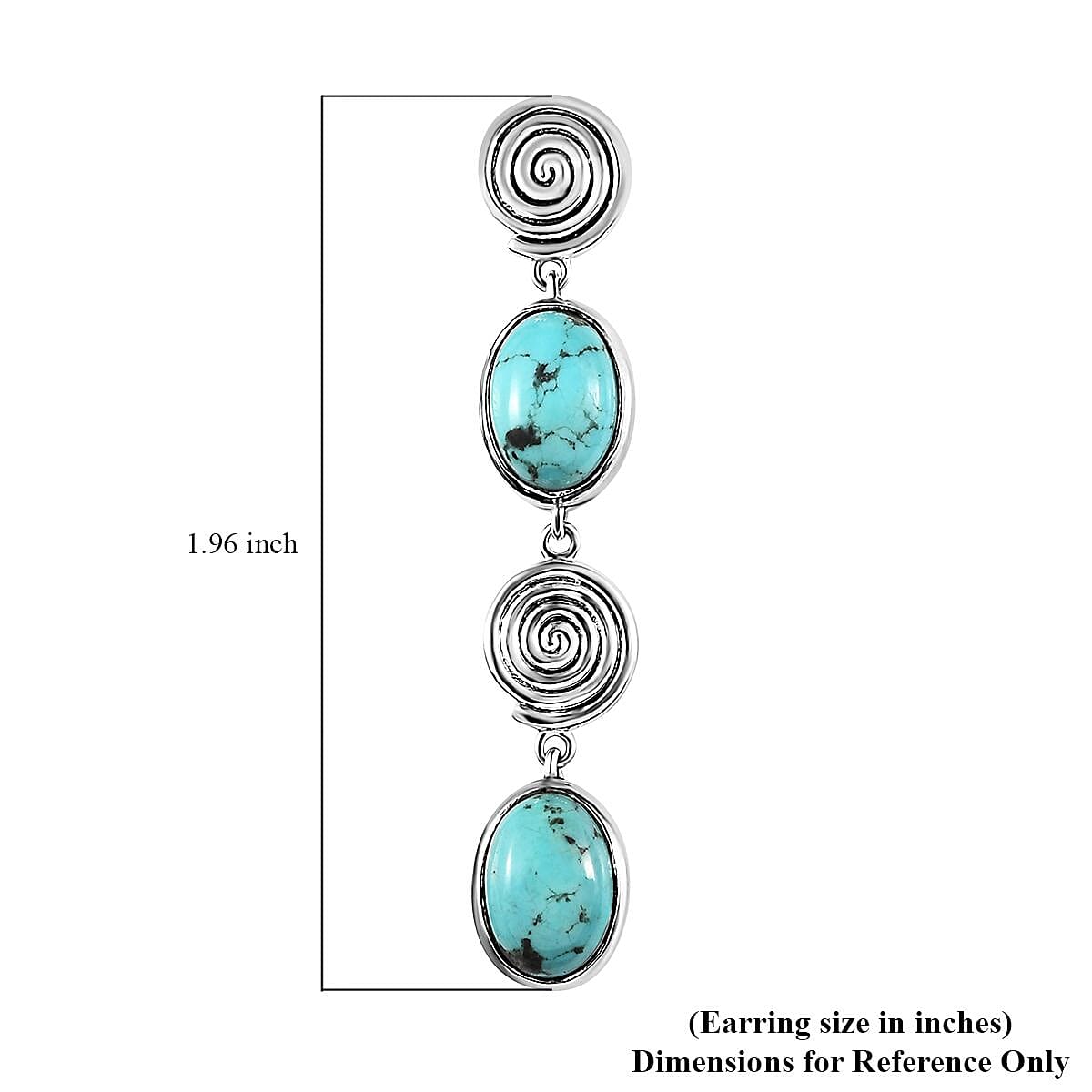 Artisan Crafted Sierra Nevada Turquoise Dangle Earrings in Sterling Silver 8.35 ctw