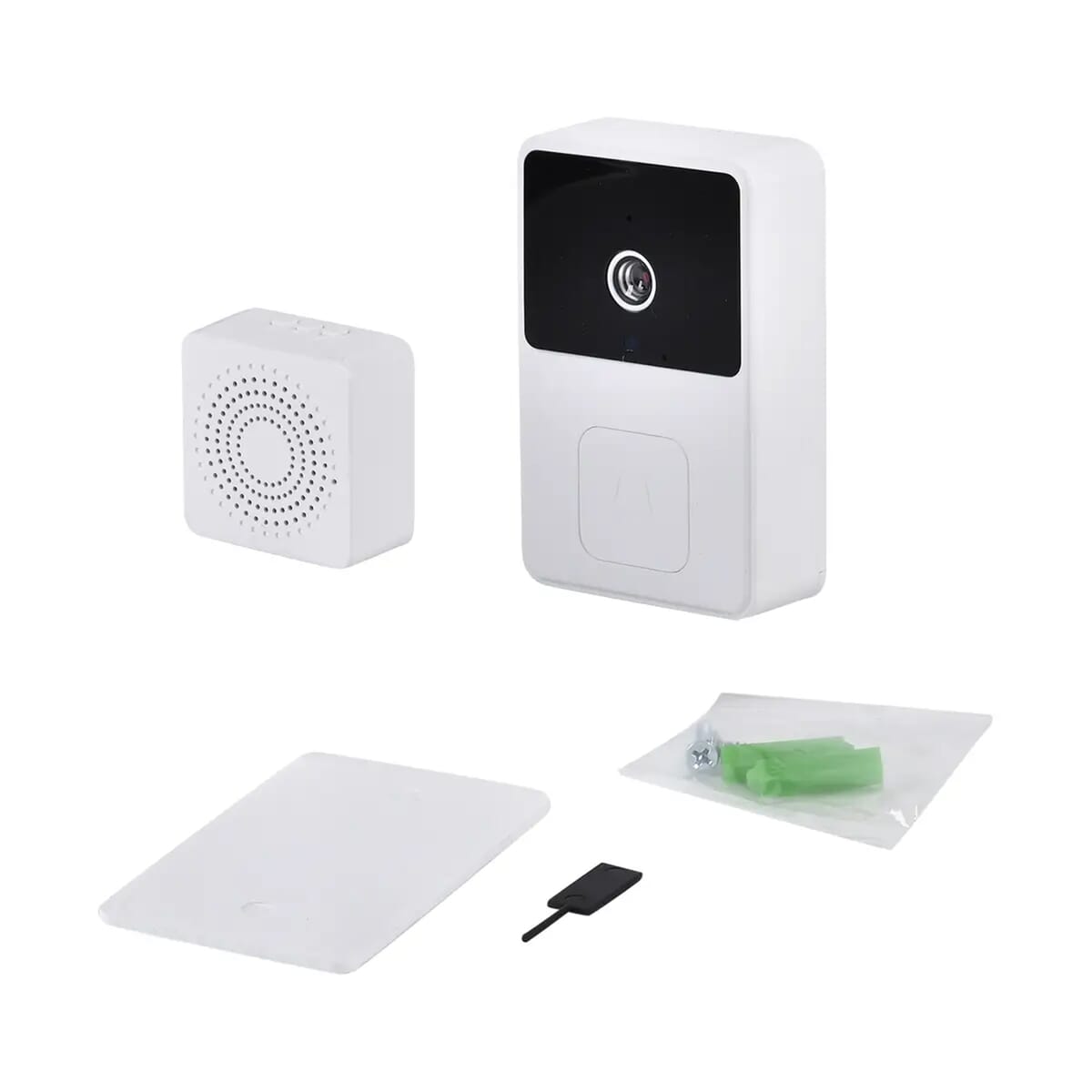 White and Black Wireless Rechargeable Smart Visual Doorbell  image number 0