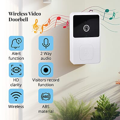 White and Black Wireless Rechargeable Smart Visual Doorbell