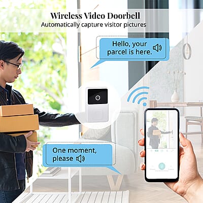 White and Black Wireless Rechargeable Smart Visual Doorbell